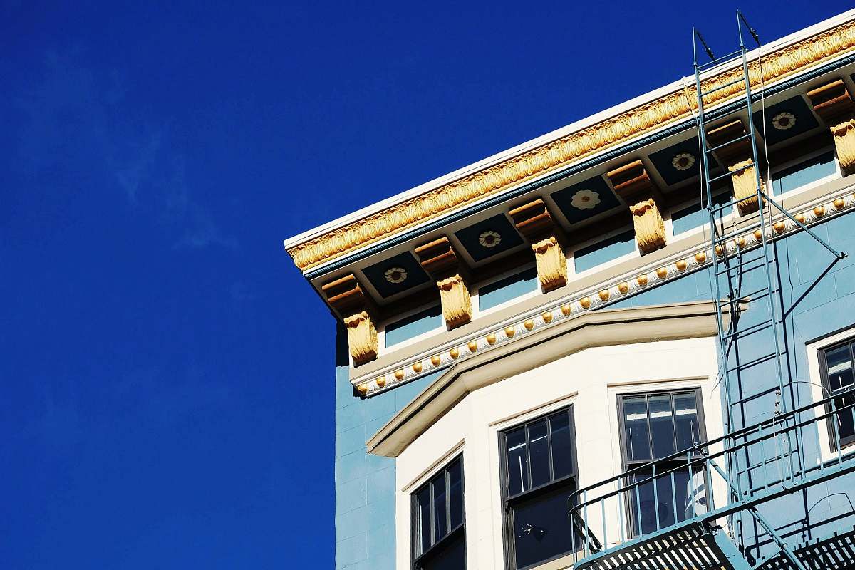 san francisco teal and white concrete building haight-ashbury